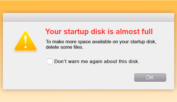 clean up startup disk