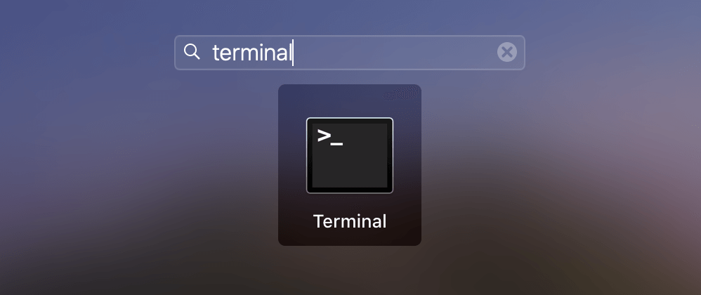 searching for terminal app in launchpad