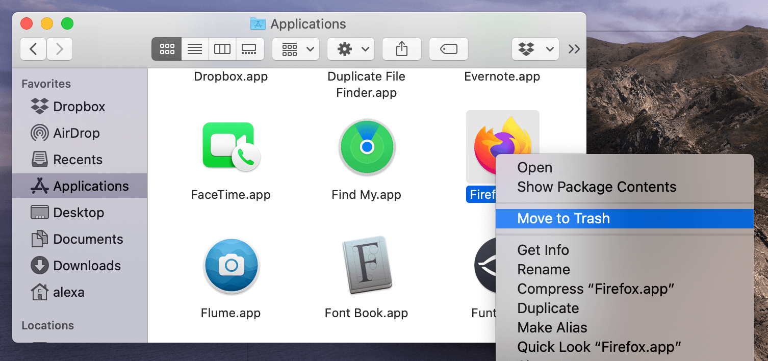 delete firefox from mac
