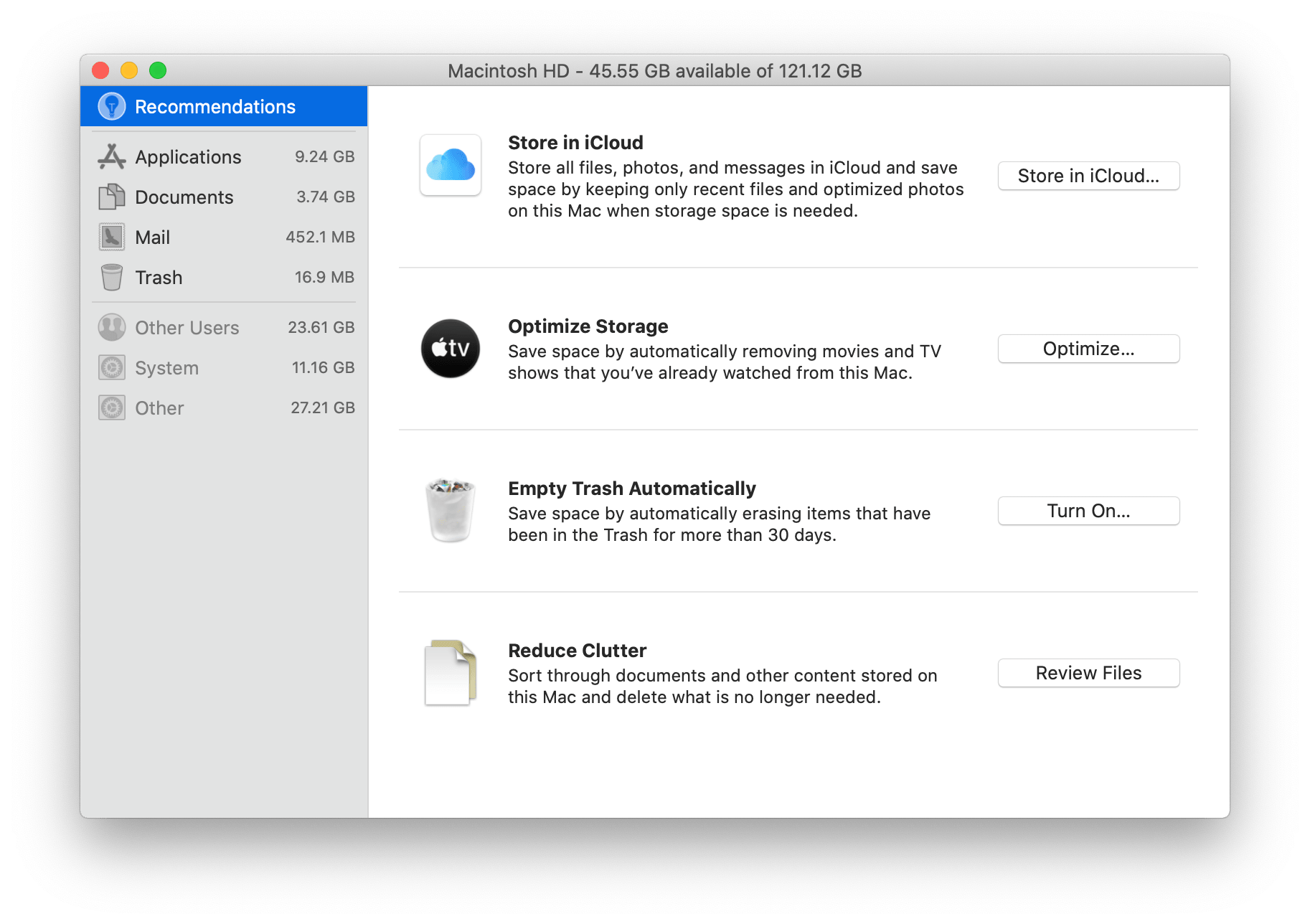 how to check space on mac hard drive