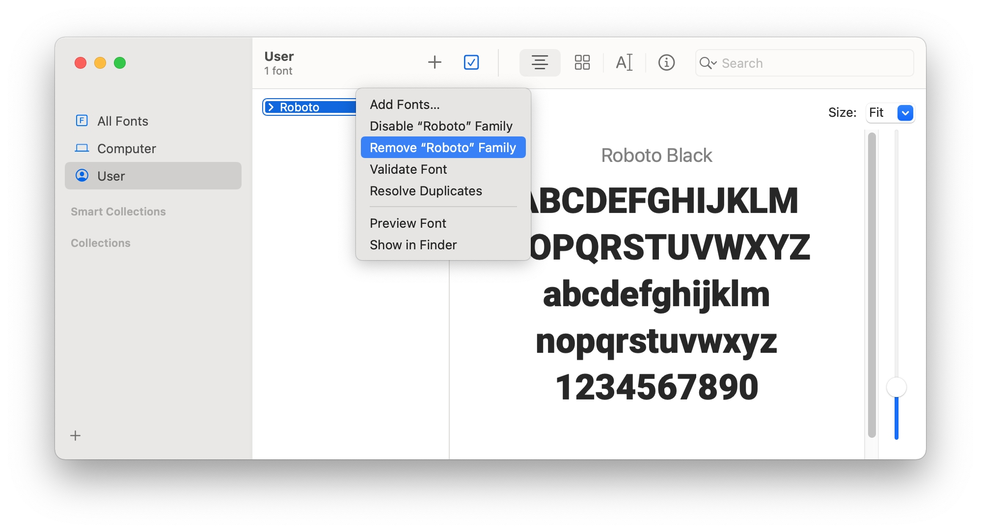 Delete font on Mac