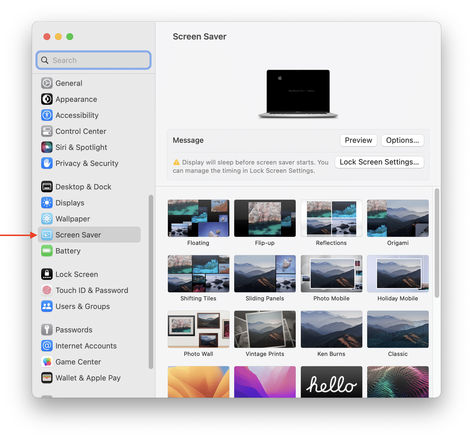 Screen savers on Mac