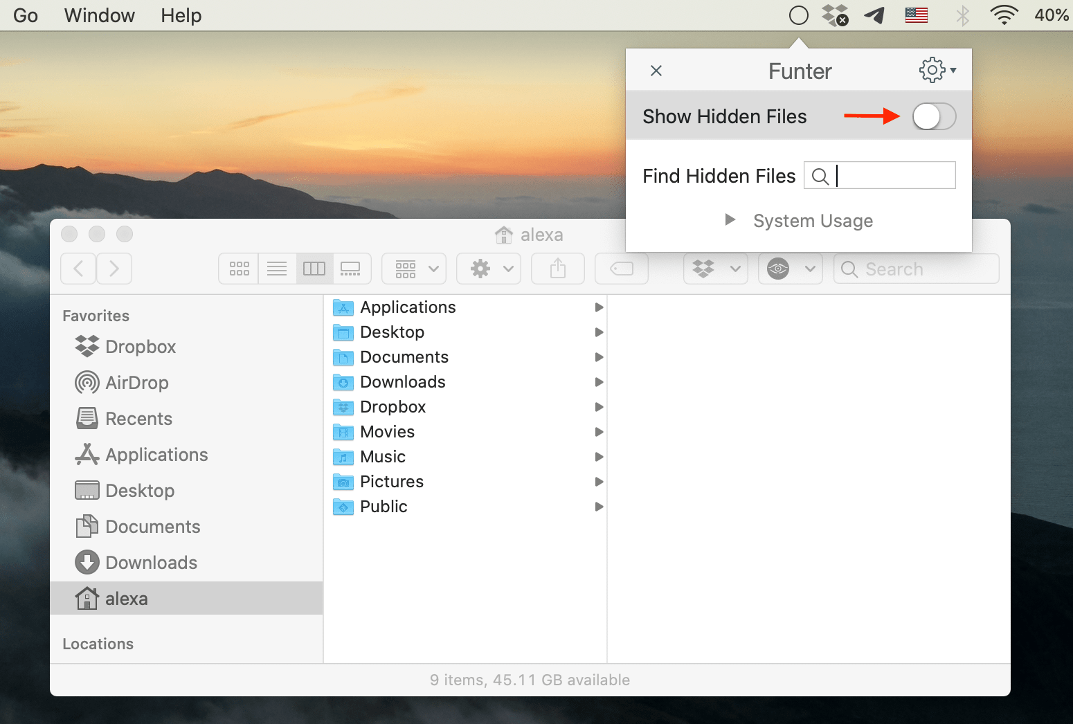 hide folders on mac desktop