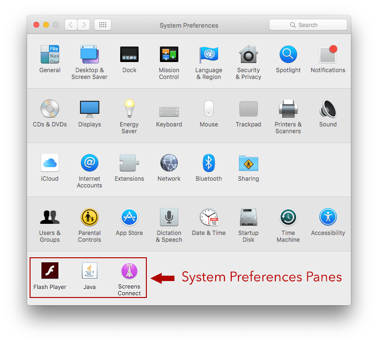 System Preferences Panes