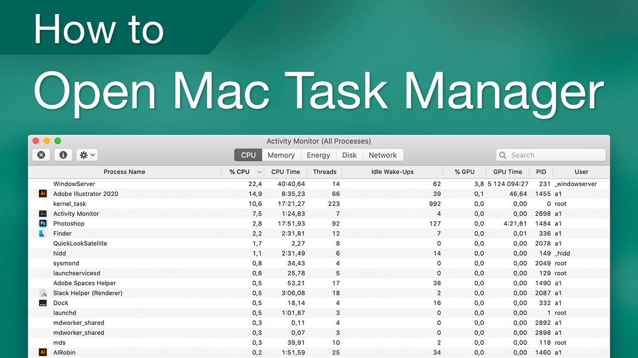 key stroke for mac task manager