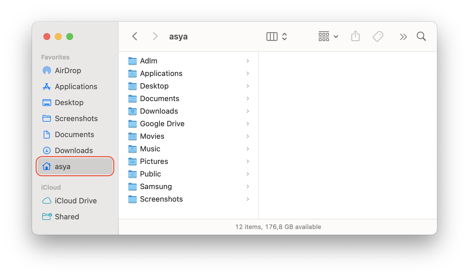 Mac Home folder in Finder window