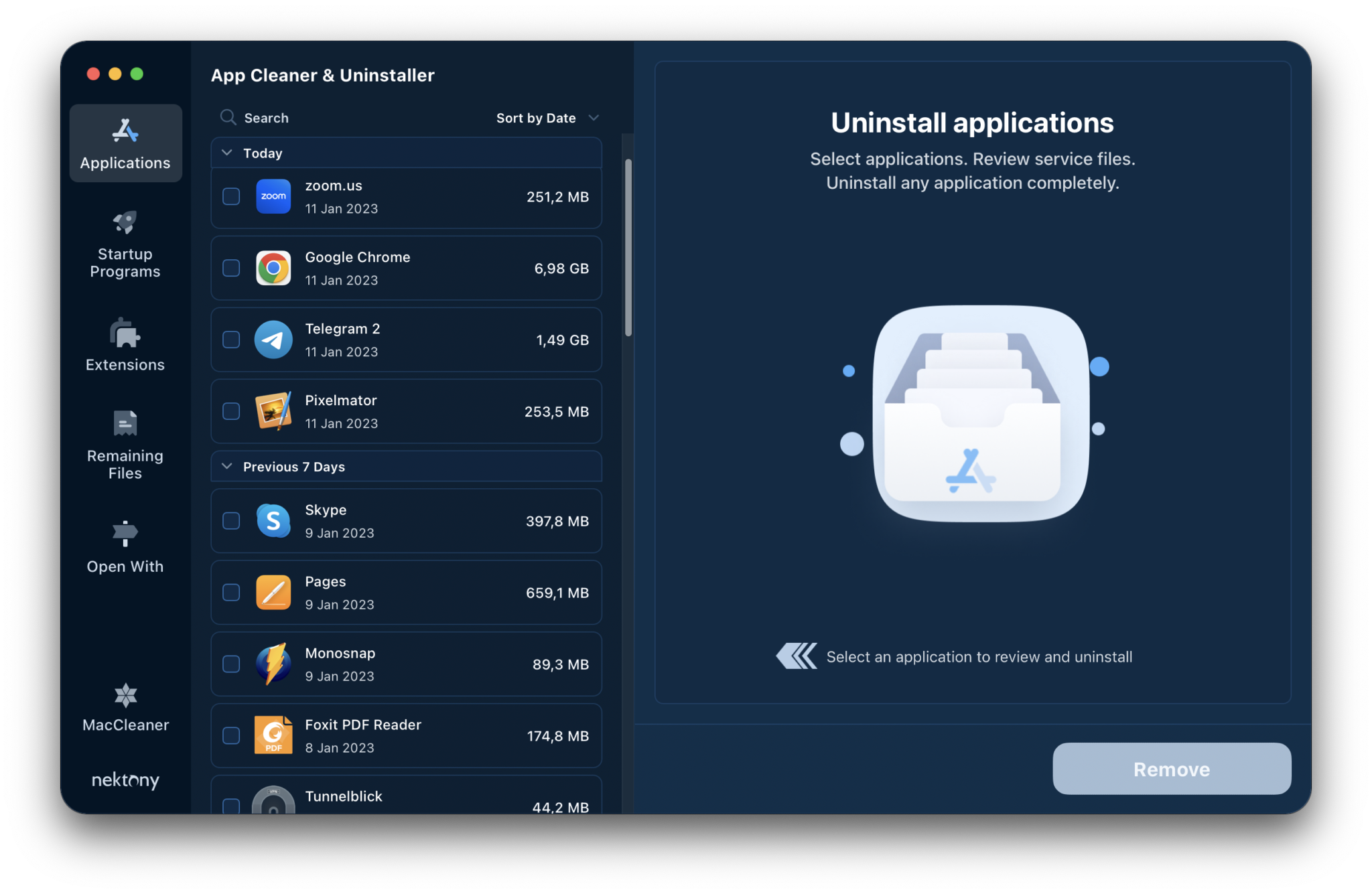 App Cleaner & Uninstaller Help Page
