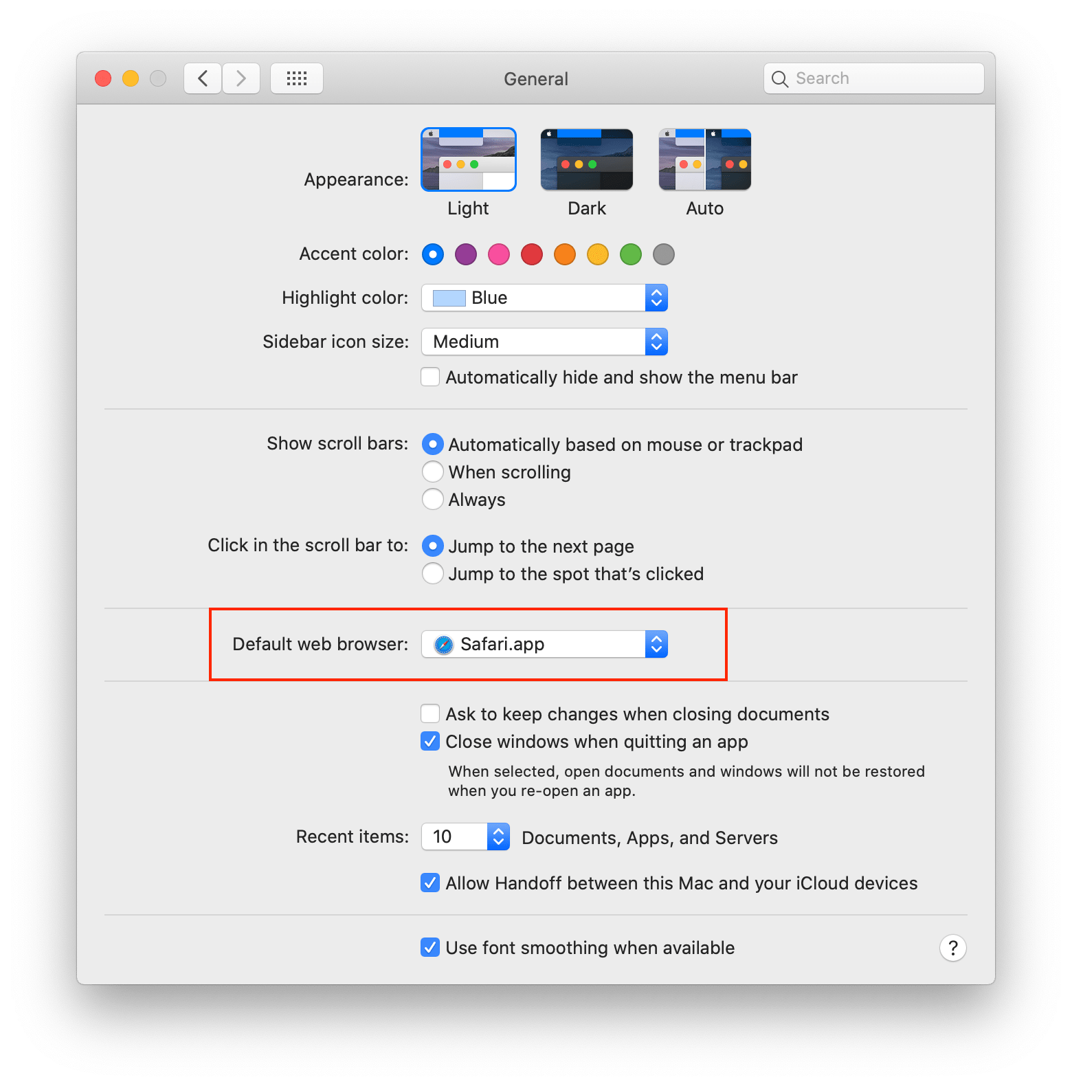 make safari default browser macos