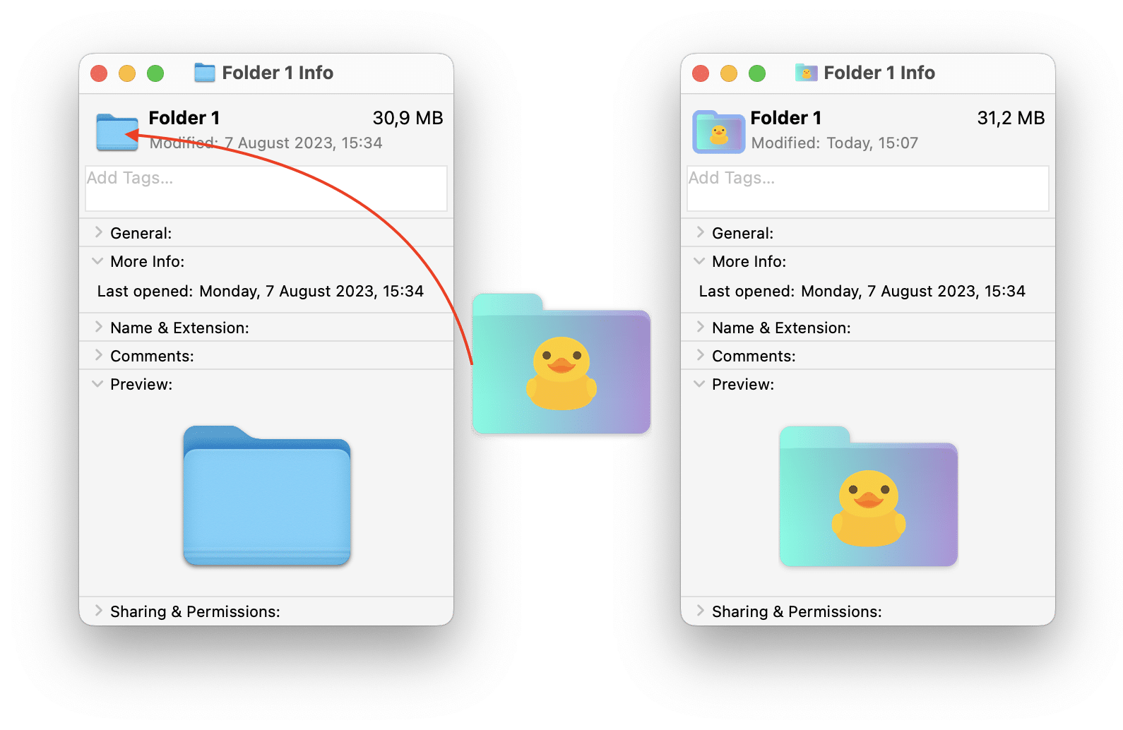 Changing folder icon in Finder