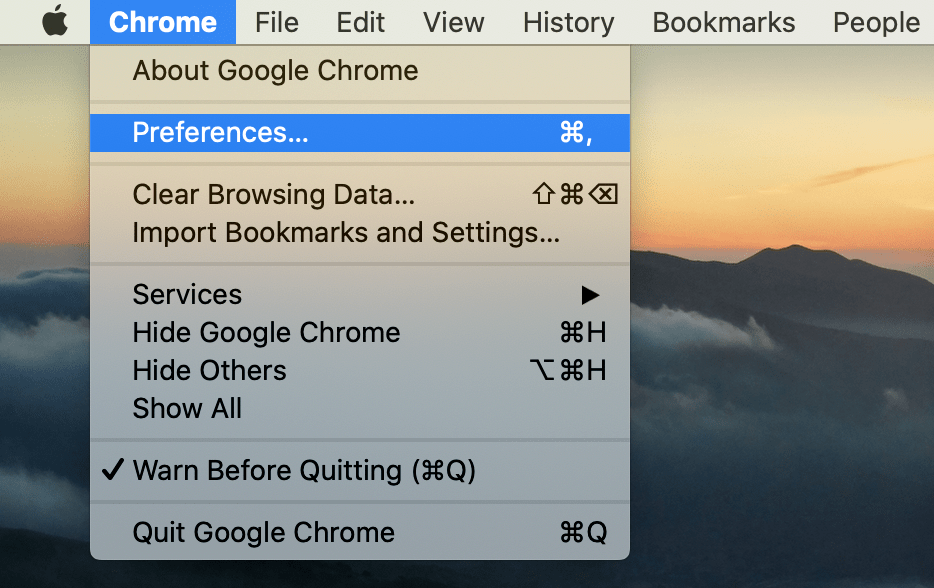 change browser settings on mac