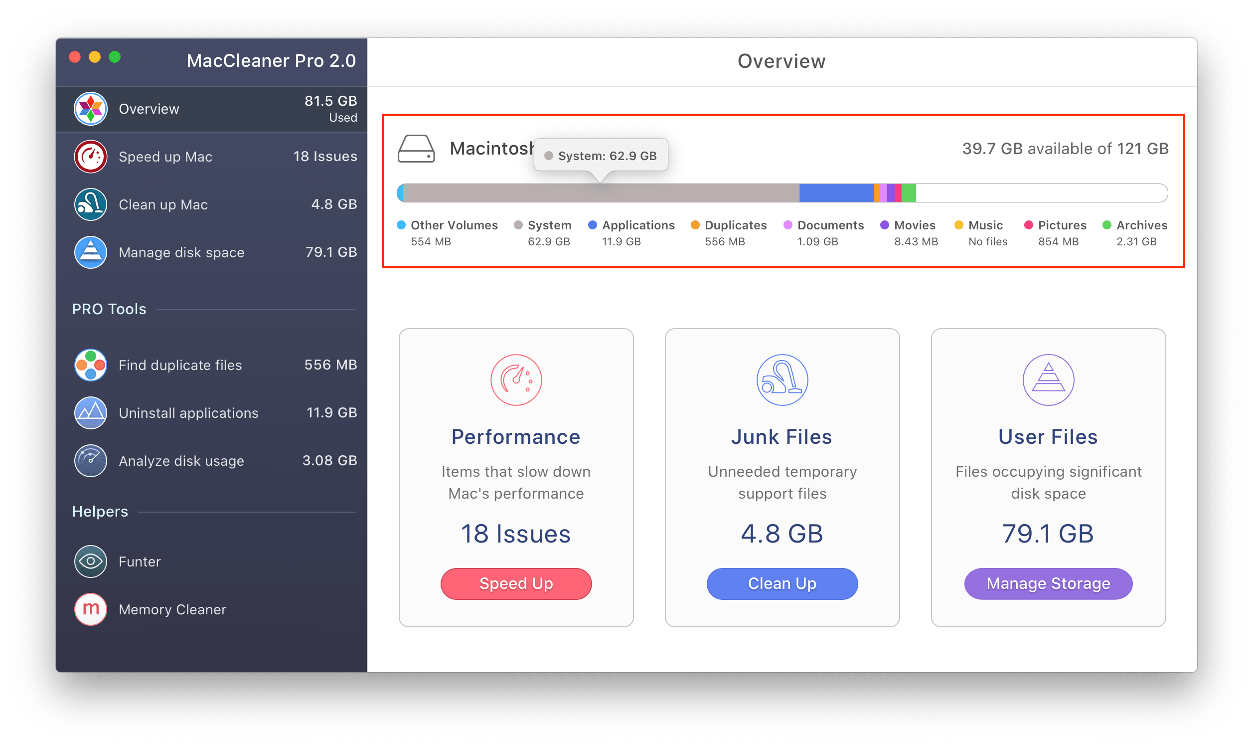 how to clean out space on mac