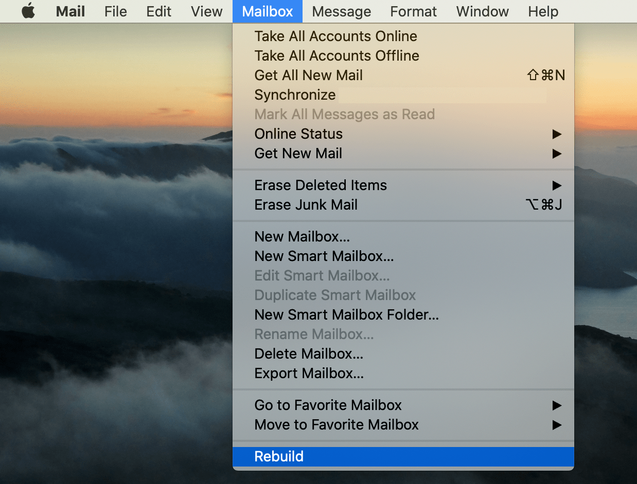rebuild mac mail index