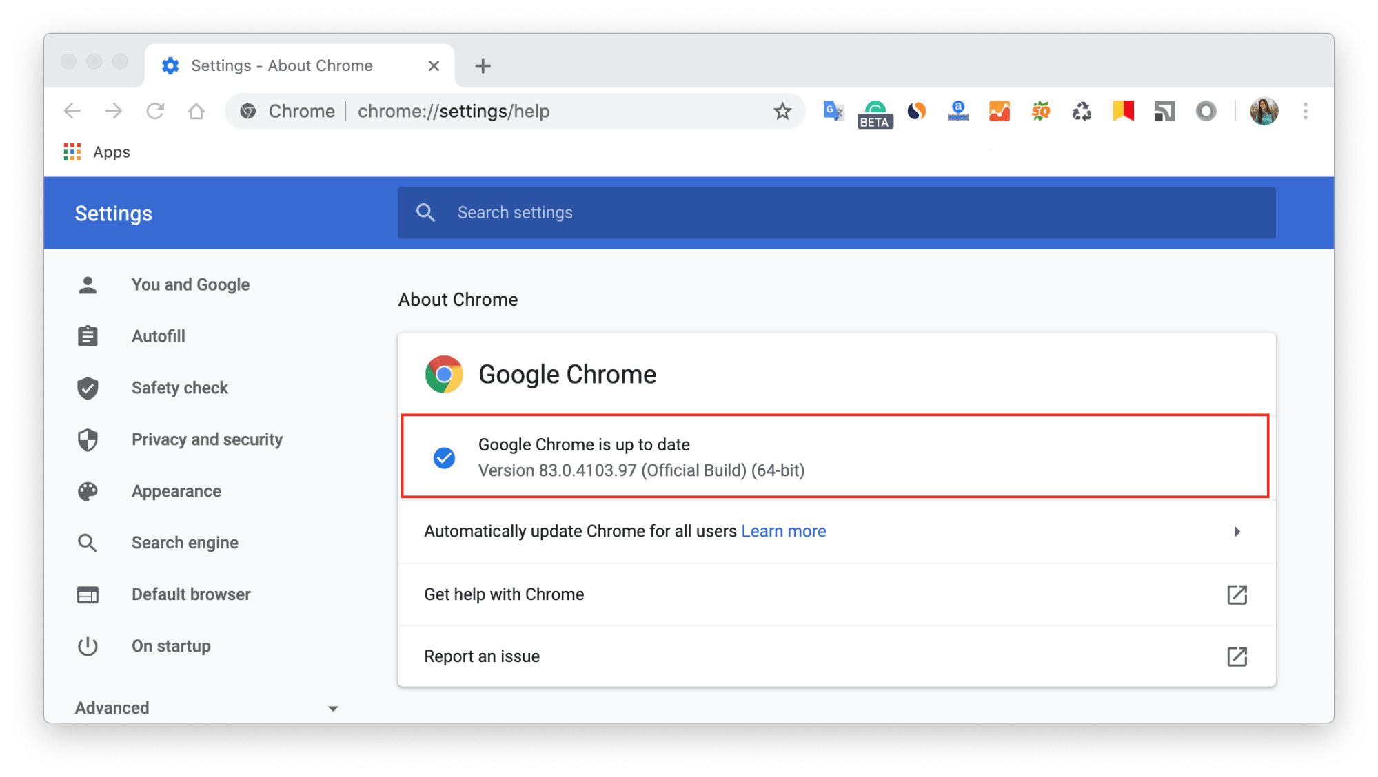 choose default person for chrome mac