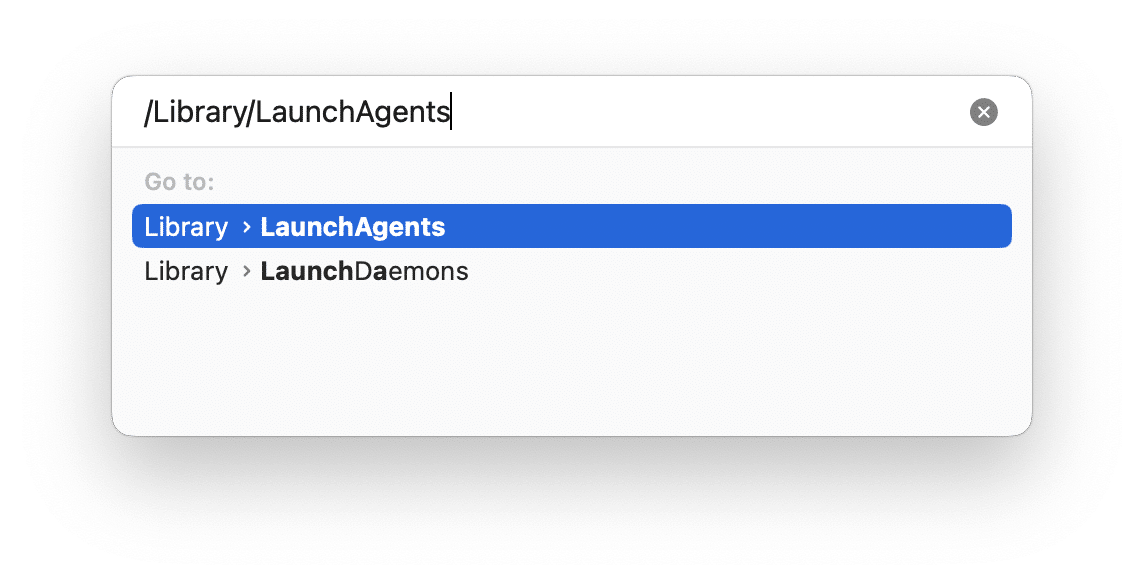 Go to Launch Agents hidden folder