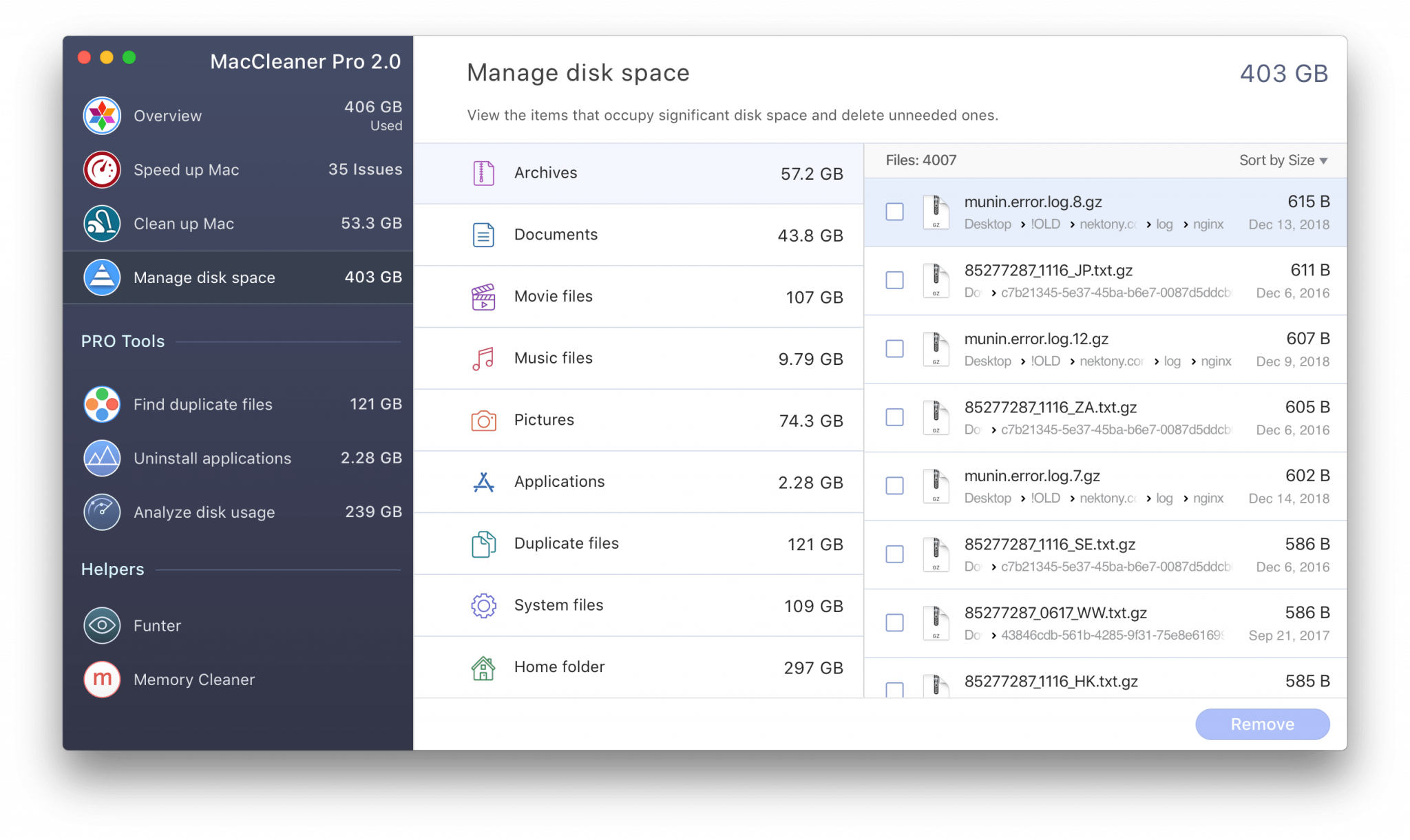 4. Manage disk space