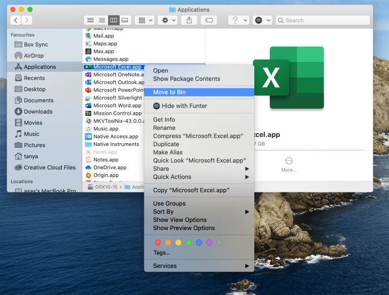 mac set default application for excel files