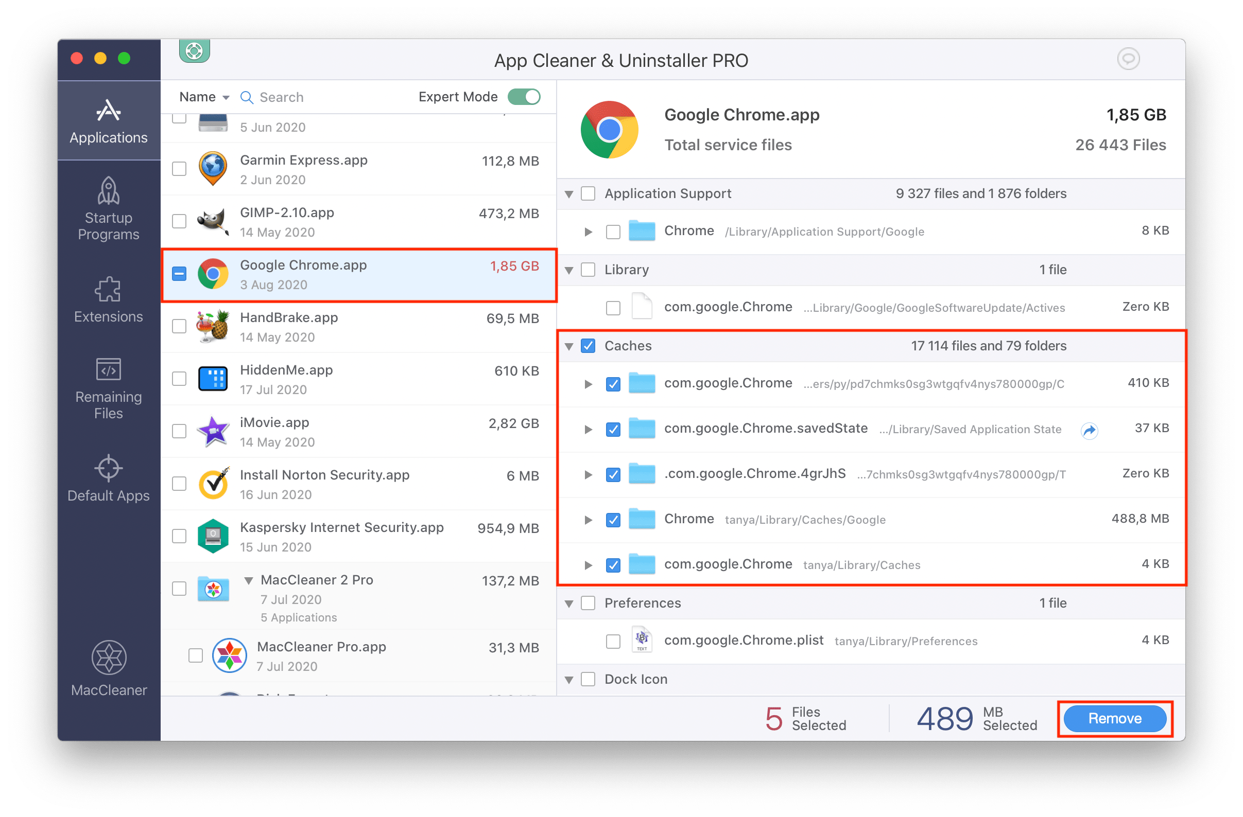 clearing browser cache with app cleaner