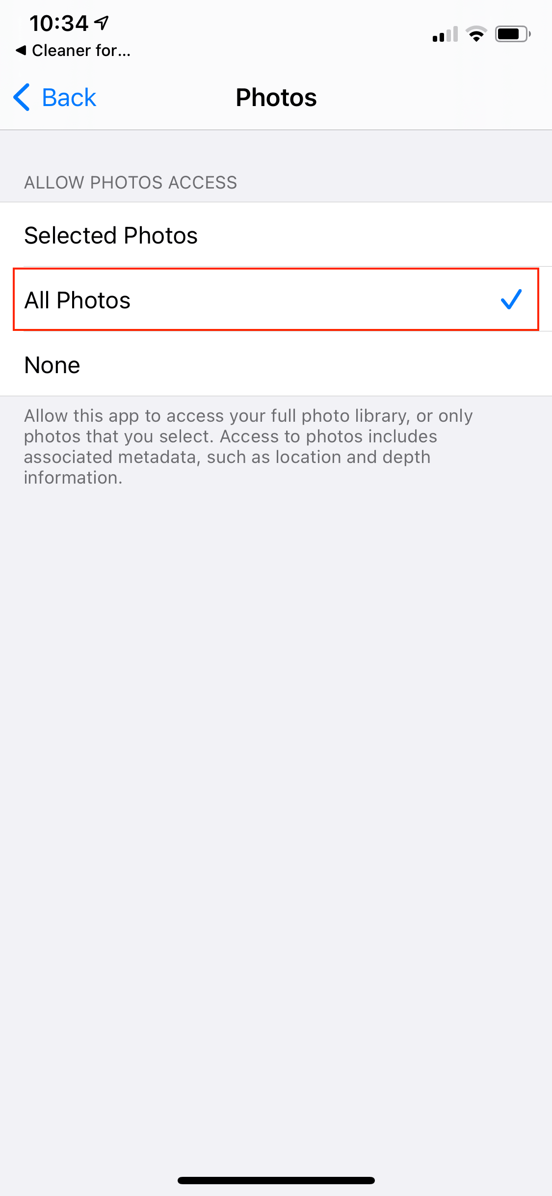phone cleaner access all photos