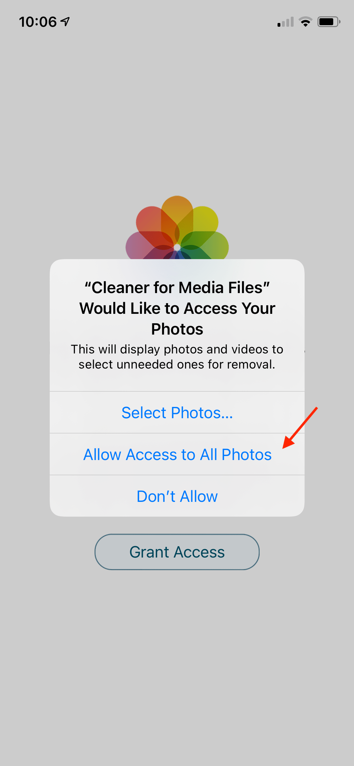 phone cleaner allow grant access