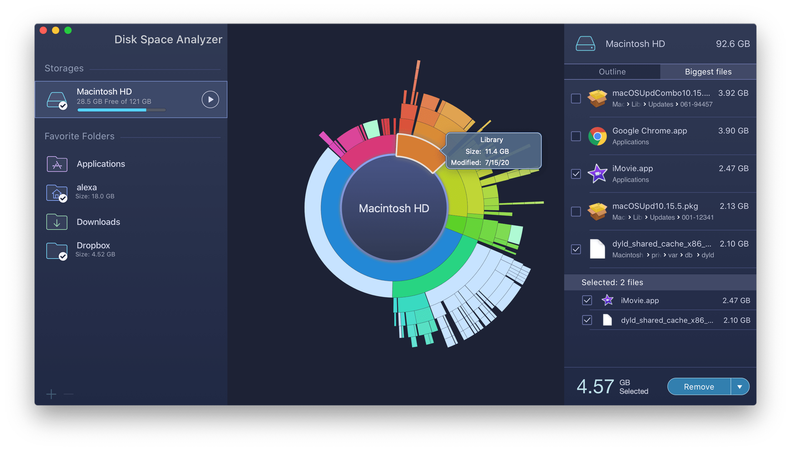 disk space analyzer tool in mac cleaner app