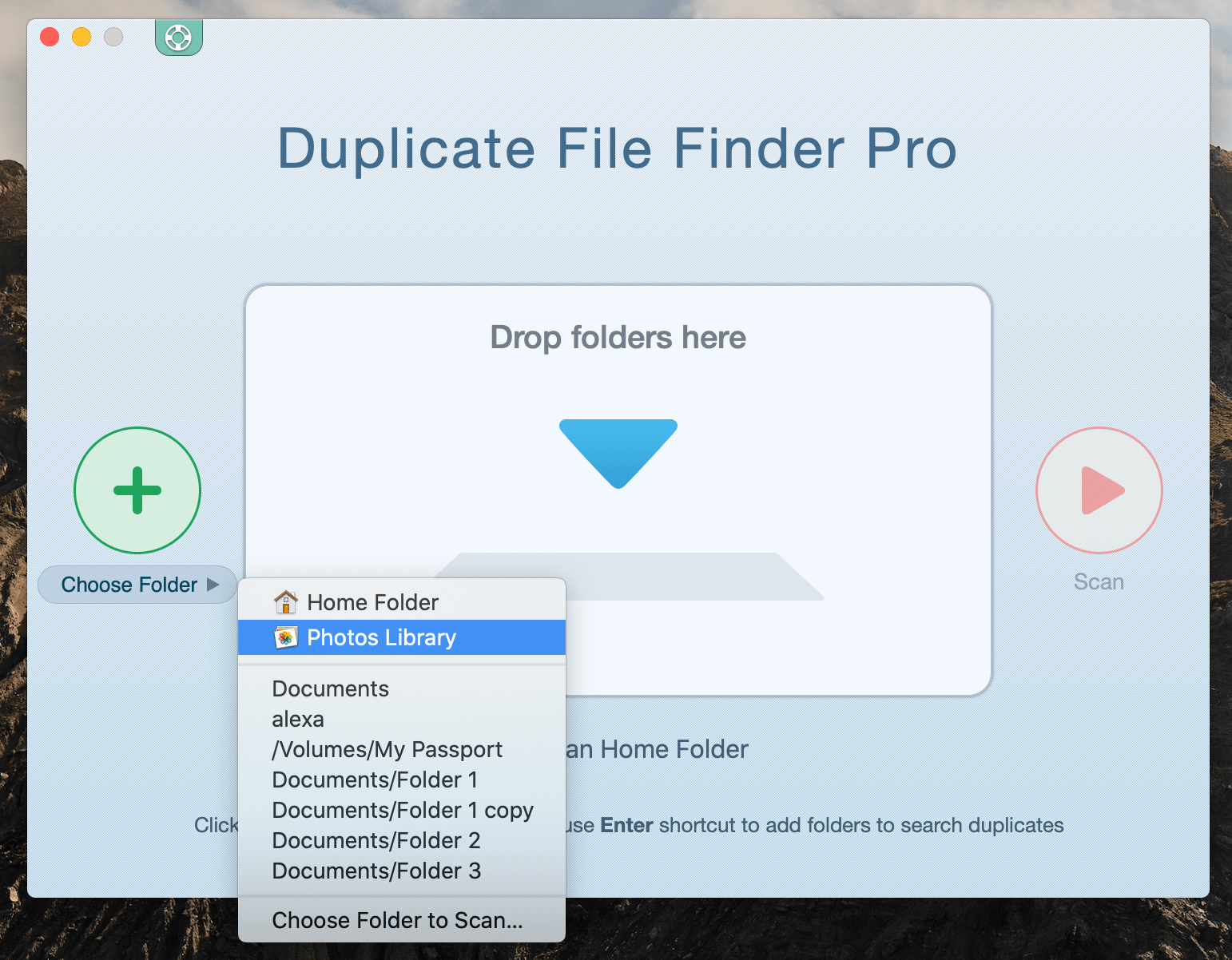 duplicate file finder start window