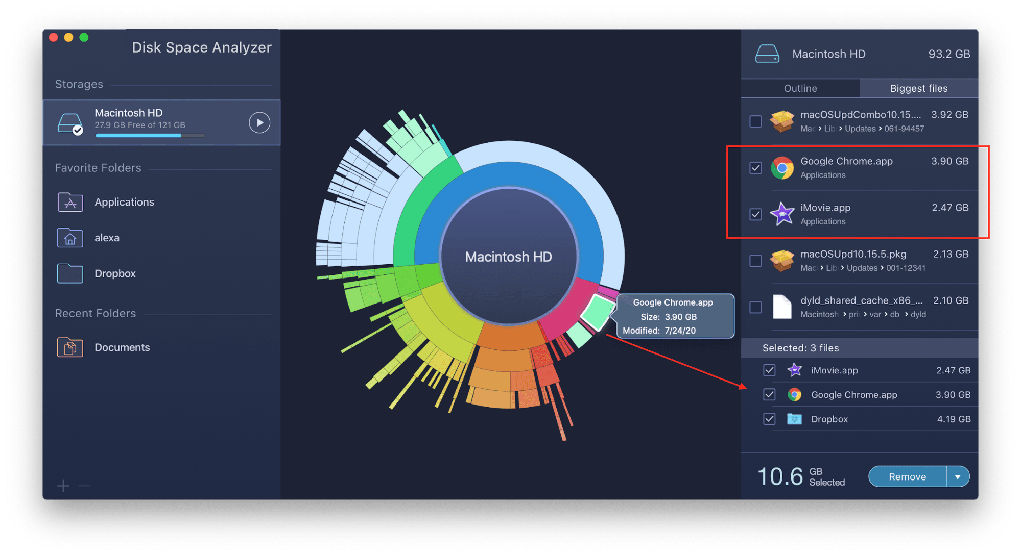 mac hard drive space other