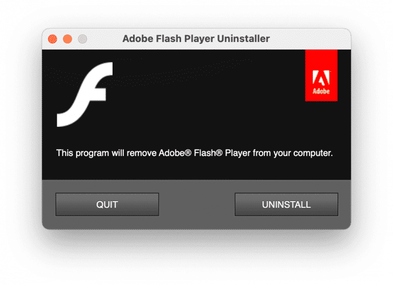 uninstall adobe flash player install manager mac