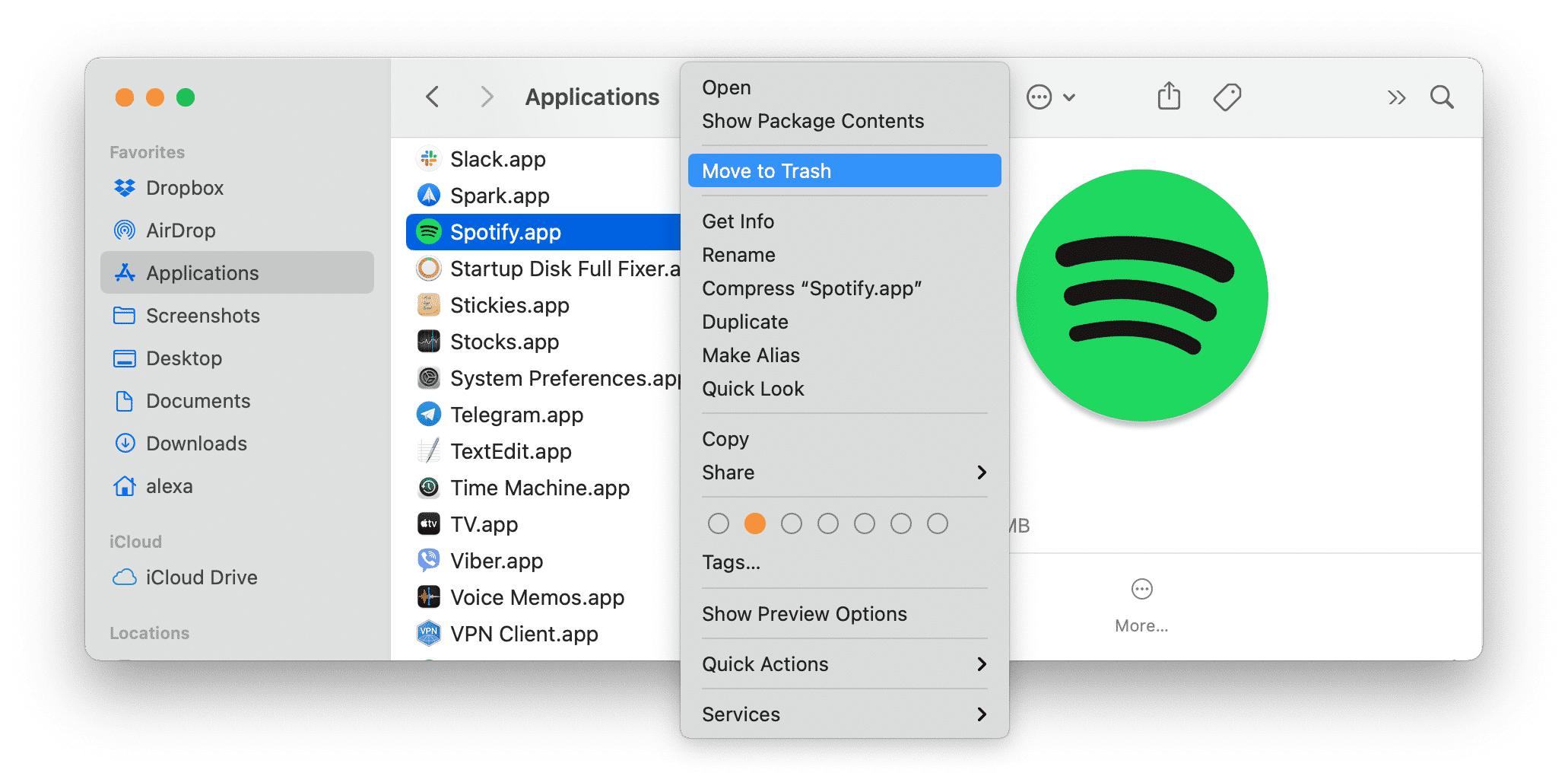 how to delete spotify app on mac