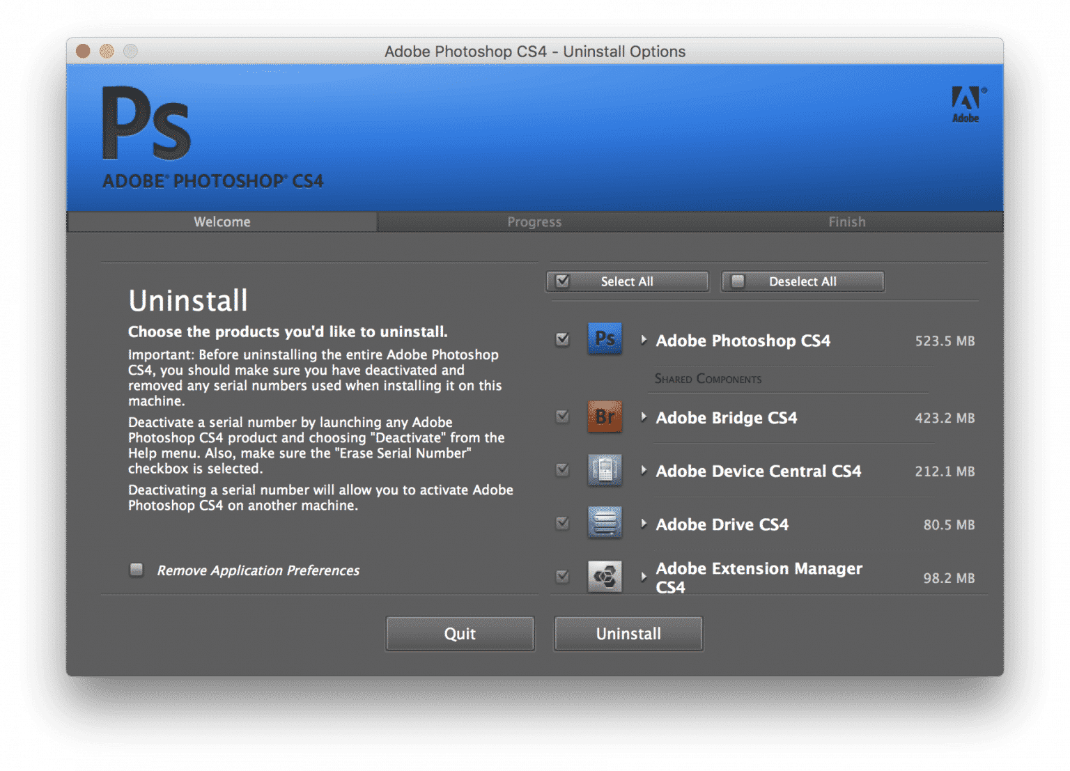 adobe photoshop uninstaller download