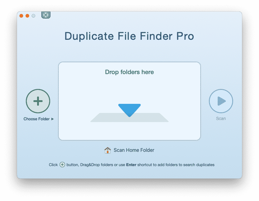 Welcome window of Duplicate File Finder