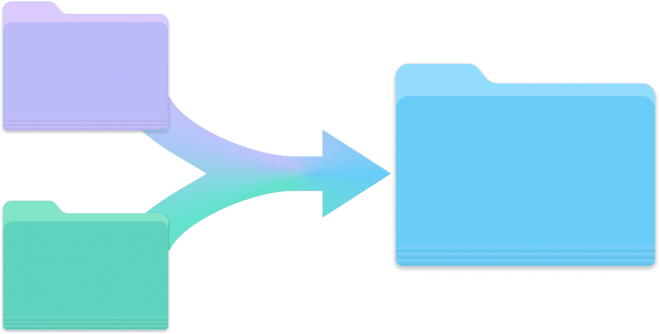 Scheme showing folders merging