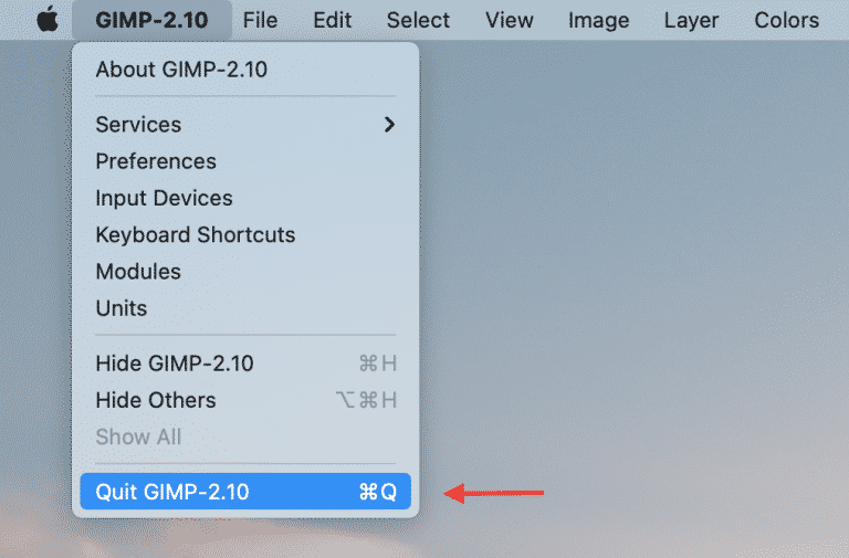 remove something in gimp for mac