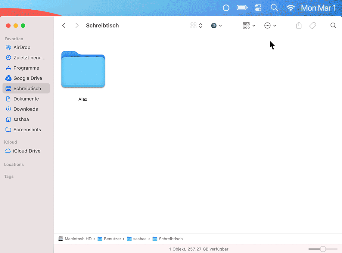 Finder showing how to switch hidden files visibility with Funter