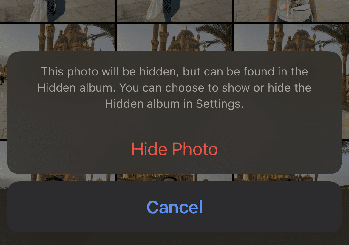 Hide Photo option on iPhone