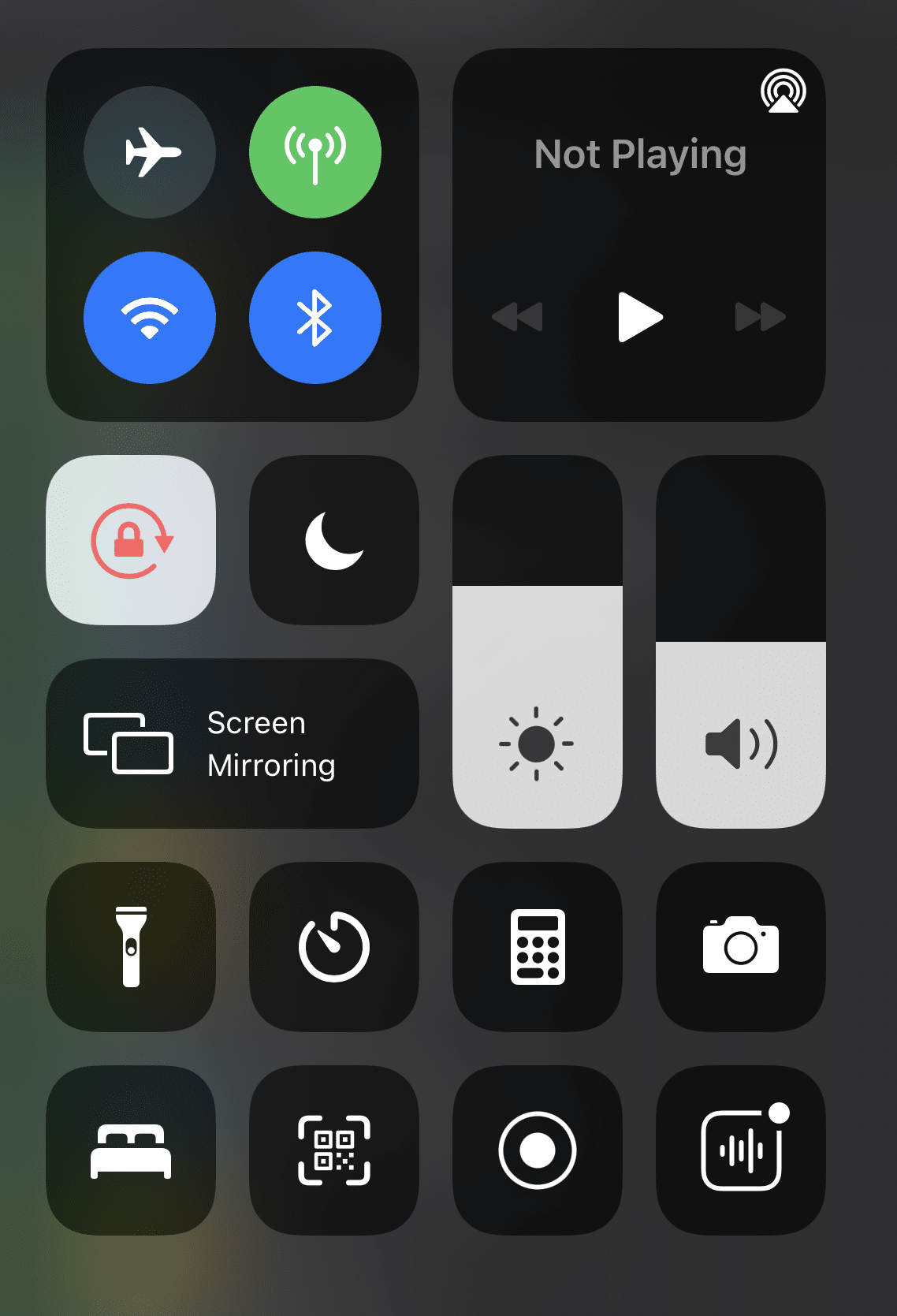 Control Center on iPhone