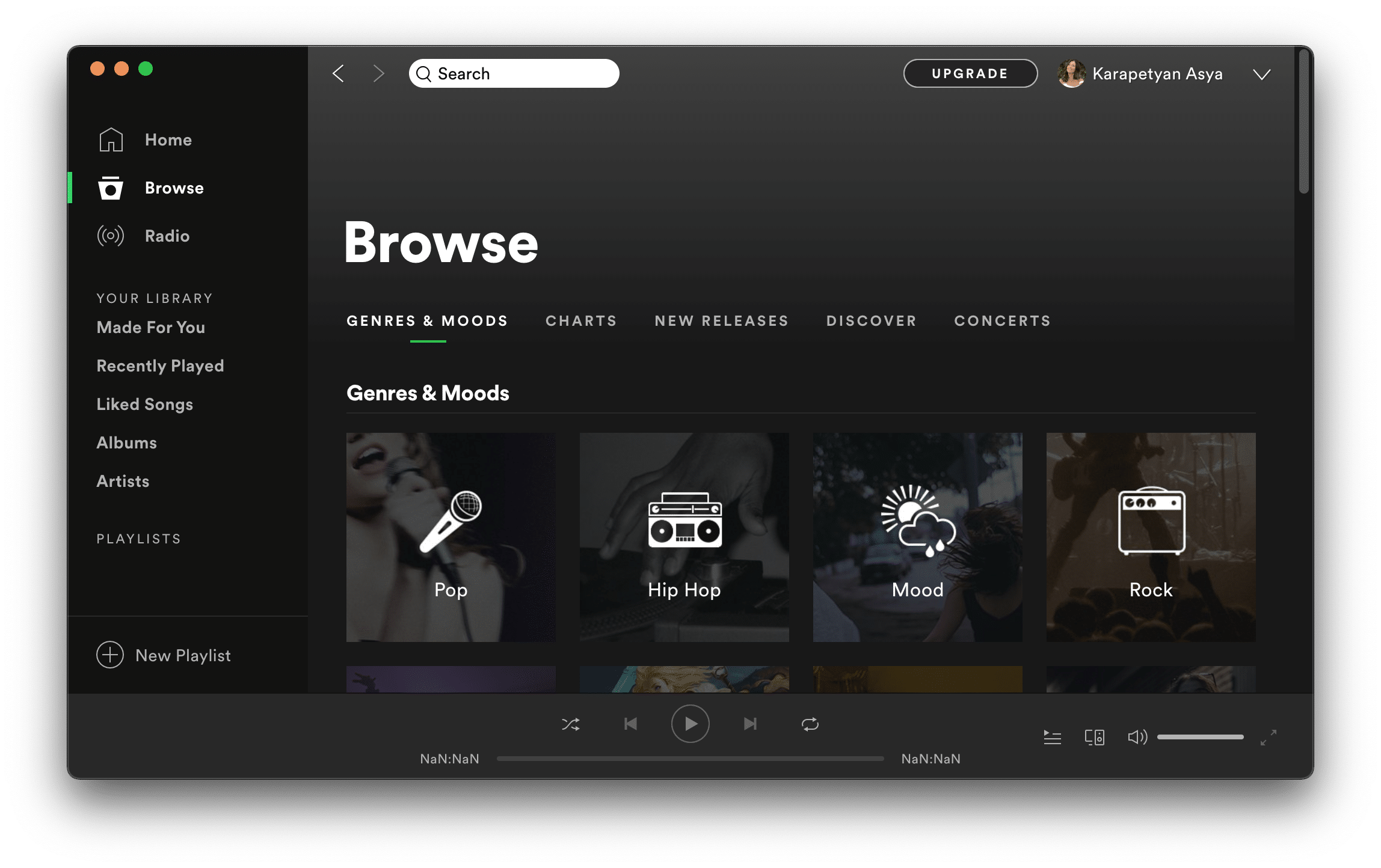 Spotify window