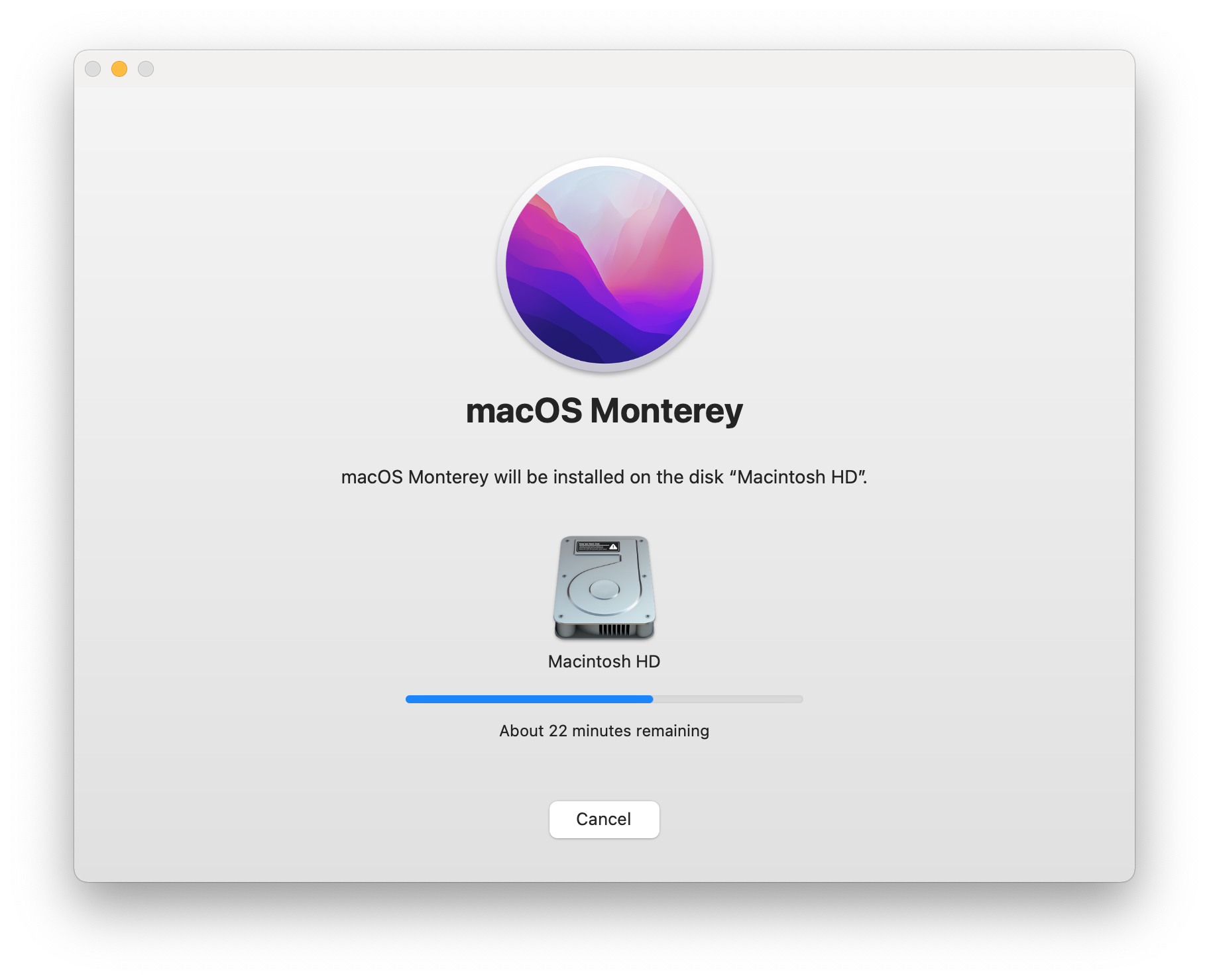 installing macOS Monterey on Macintosh HD