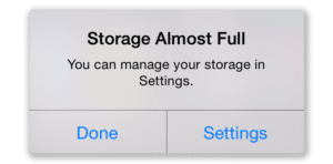 Storage Full on iDevice