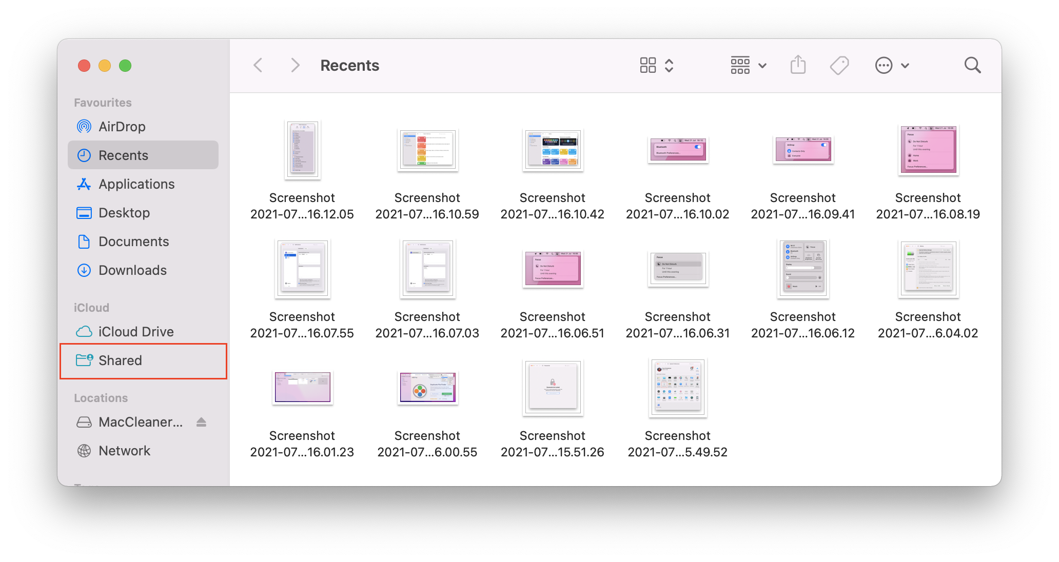 finder-shared folder option in macOS Monterey