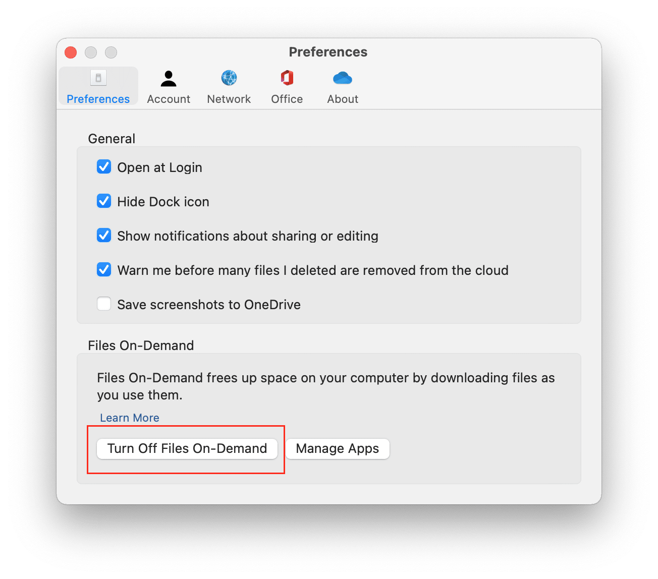 remove onedrive for business from mac