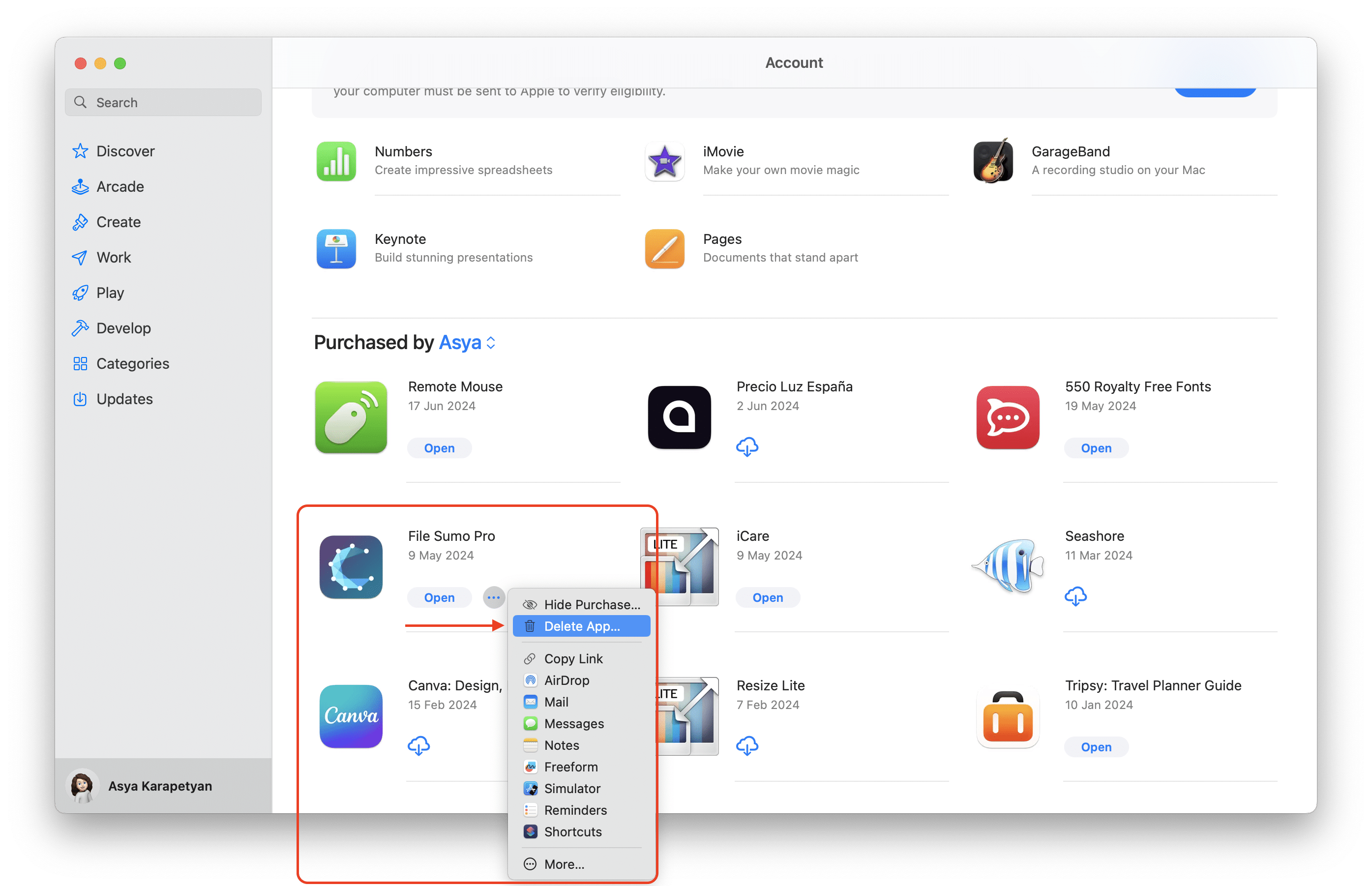 delete apps from app store