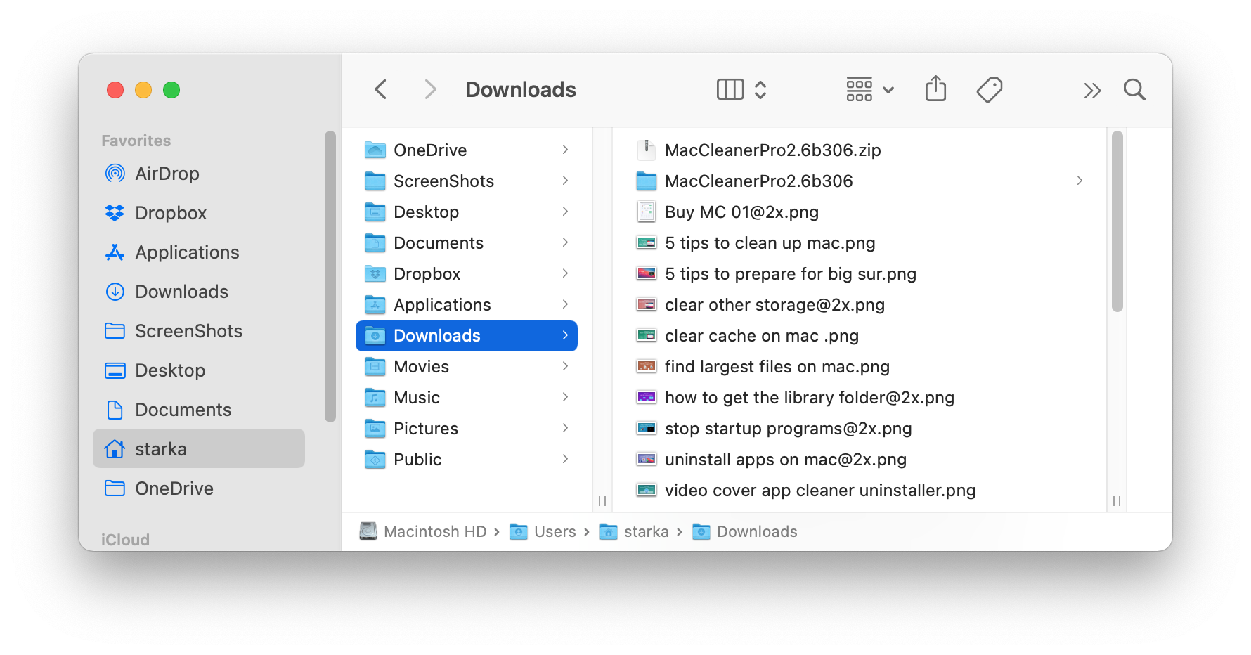 Clear Downloads to make space on Mac