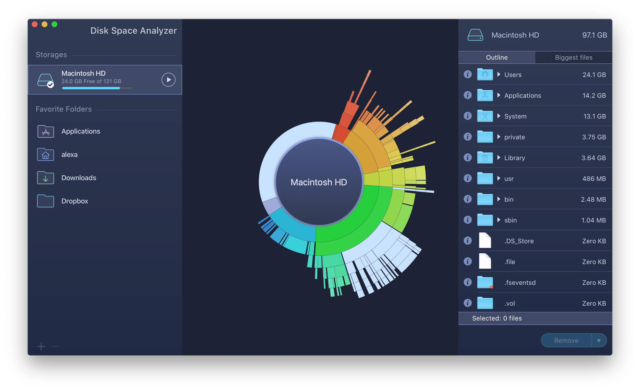 how to view disc space on mac