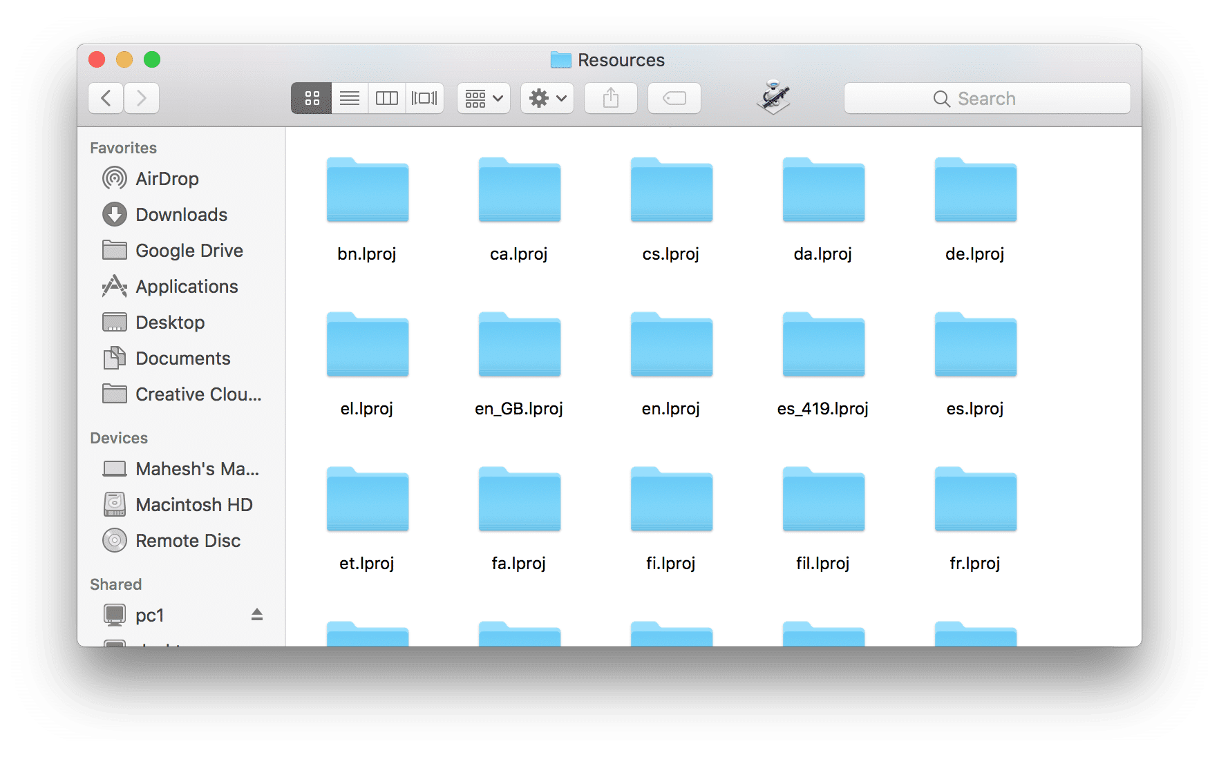 how to clear language files on mac