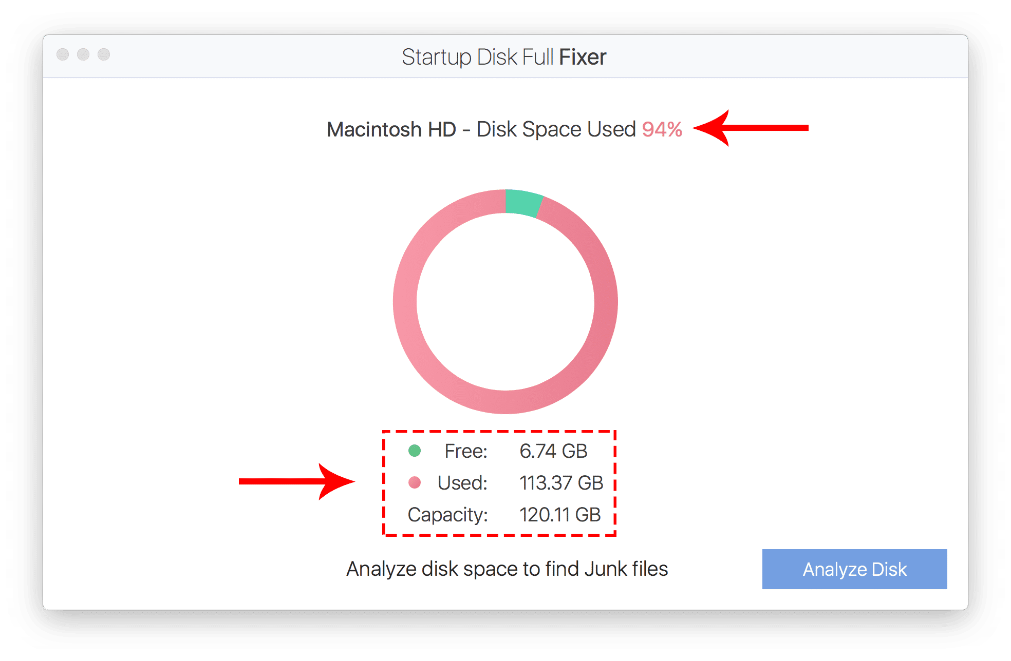 startup disk almost full