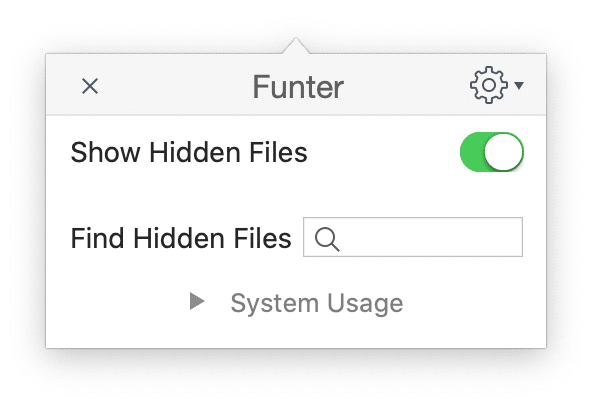 Funter app window Funter window