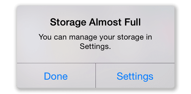 Iphone Storage Full.