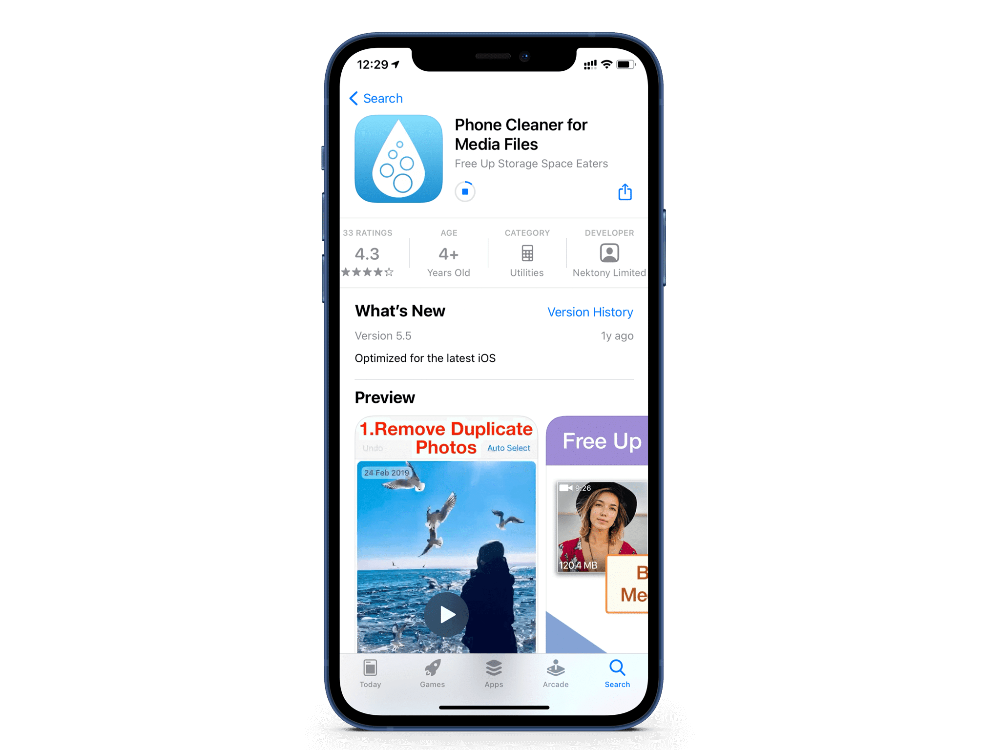 Phone Cleaner for media files in App Store