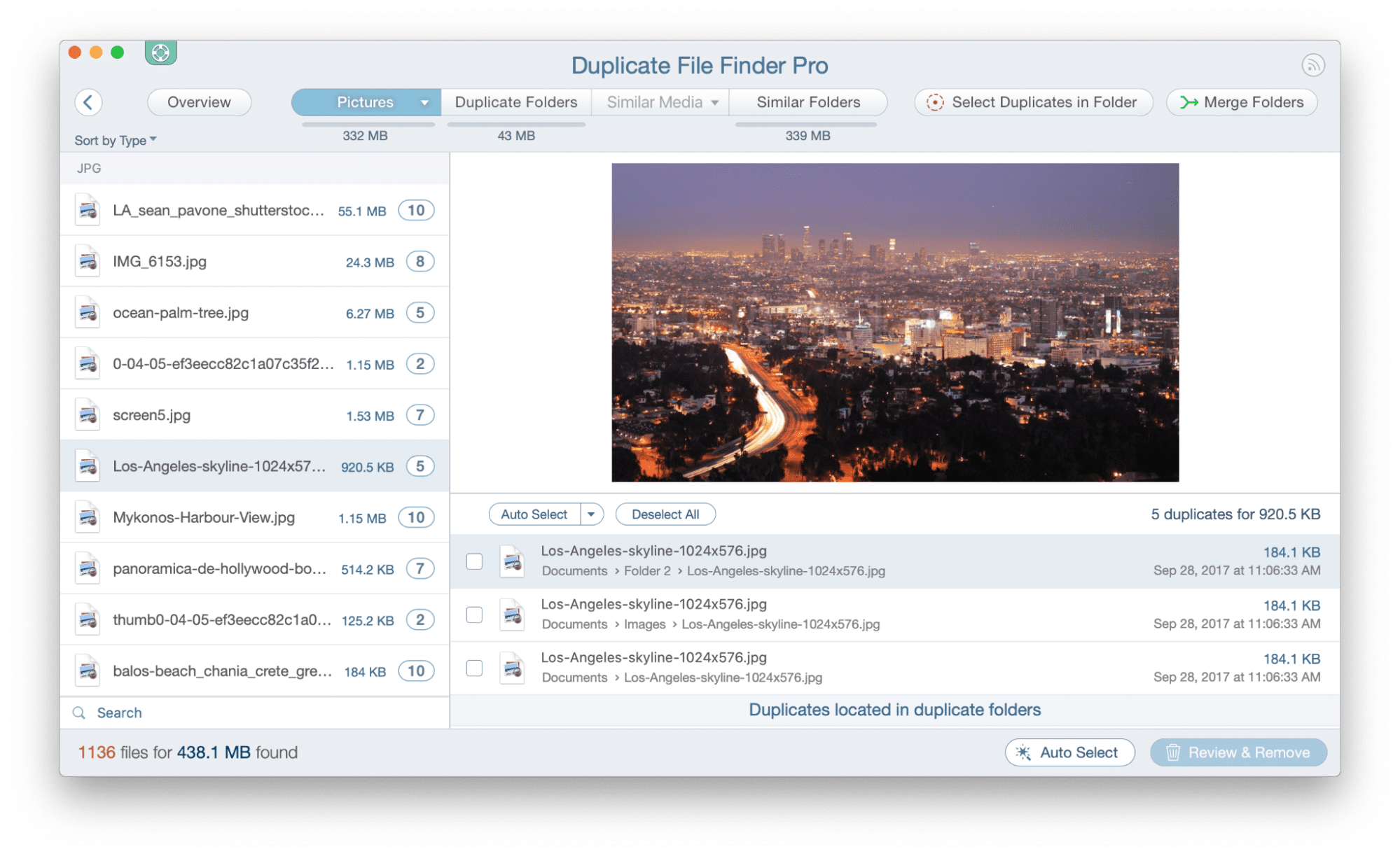 duplicate file finder pro pictures
