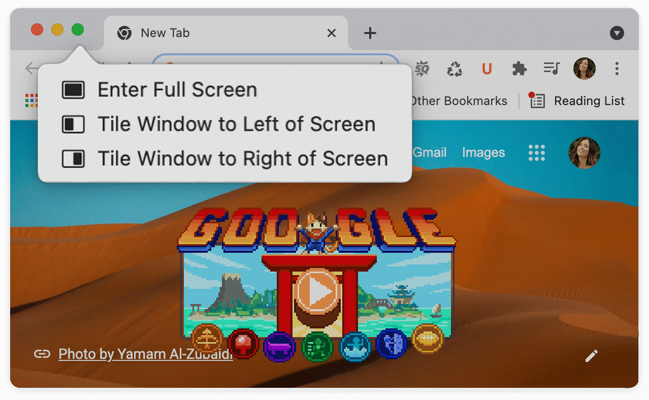 Enter Full screen option for a window